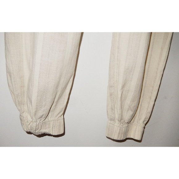 Prana Women Pants Sz 4 Mid Rise Striped Pleated Pockets Cinch Bottom Casual - Picture 4 of 14